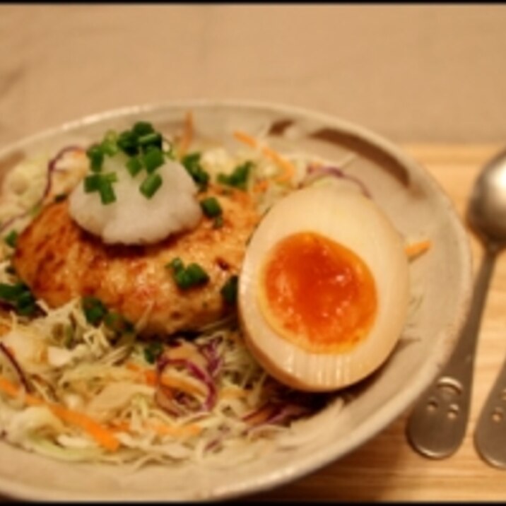 低カロリー豆腐ハンバーグの和風ロコモコ丼